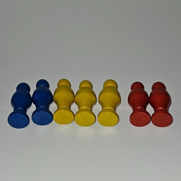 7 Wooden Toy People Figure Lot Railway Train Town Accessories Game Token Primary - Picture 4 of 6